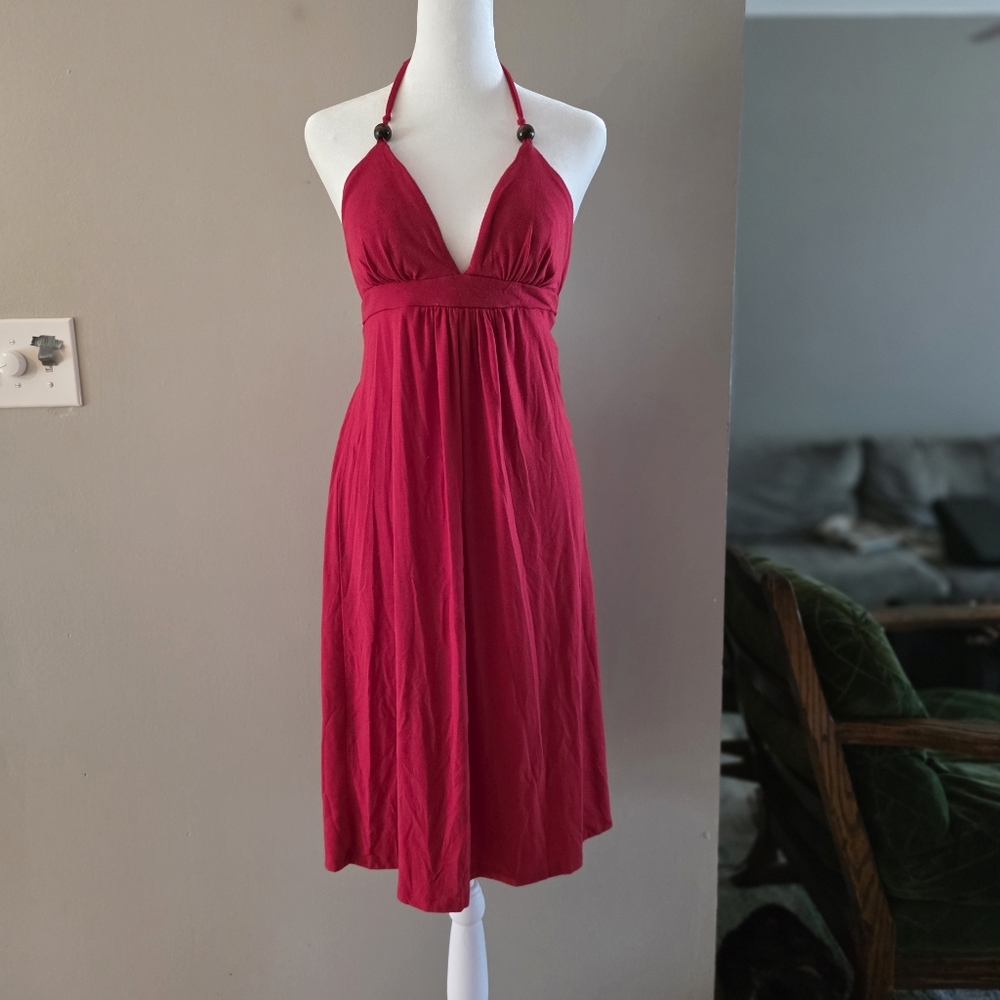 No Boundries Red Halter Dress Sz S